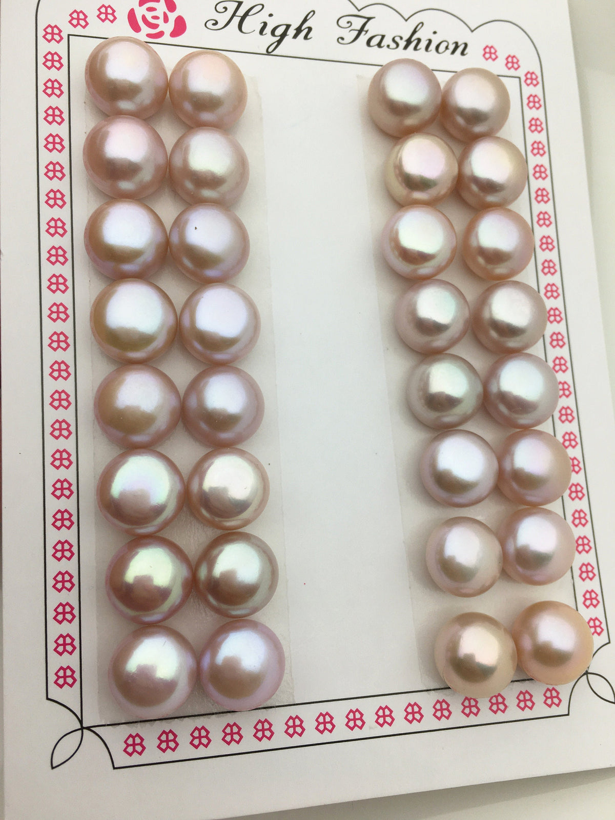 1 pair AAA+ 10.5-11mm Purple button Round freshwater pearls pair,BTN11-4A-1-2