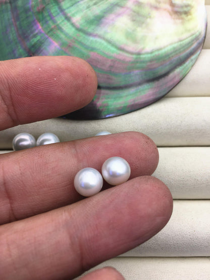 AAA 8-9mm White Round Fresh Water pearl stud earrings, Bridal Earrings-Wedding Jewelry-Bridal jewelry-Birthday gift, SE3-T2