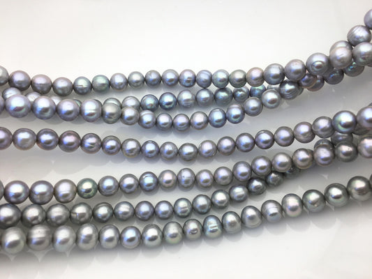 AA+ 8.3-9.2mm gray potato freshwater pearls,CR9-T1