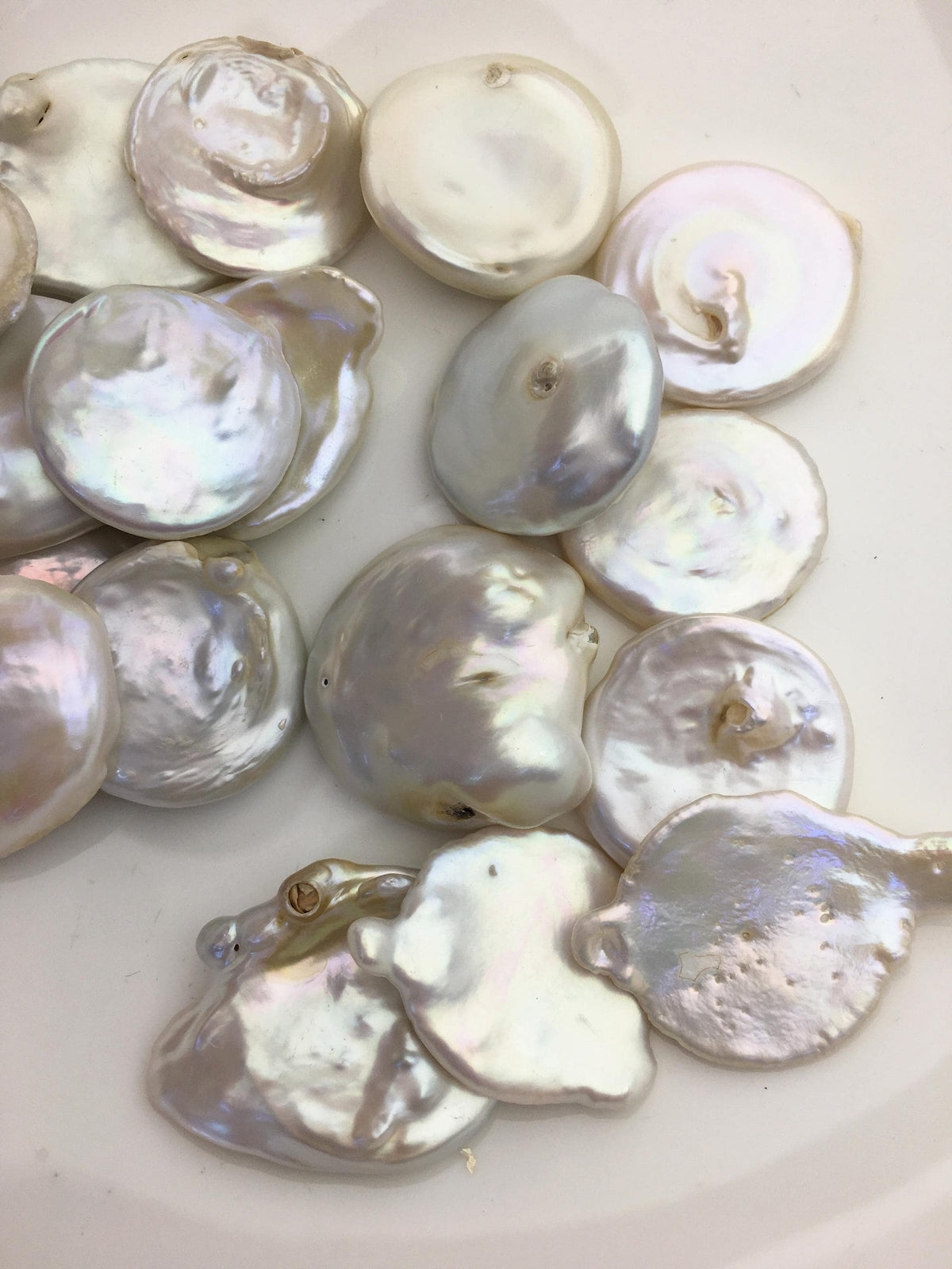 10pcs AA 20-25mm Huge Keshi freshwater pearls,white keshi pearl,no hole,ZS-127-T18