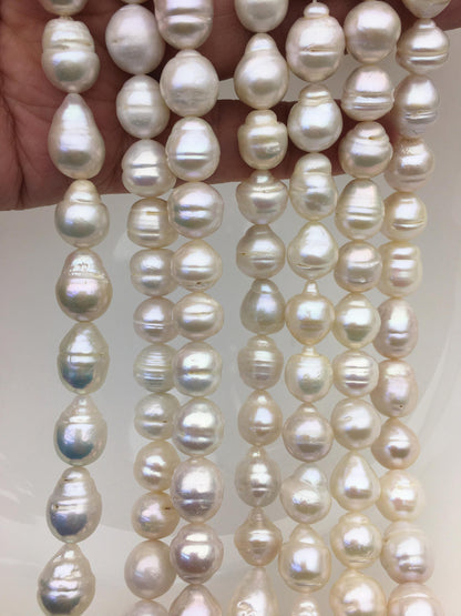 15.5'' AA 9-11mm white drop Edison Freshwater Pearl,ED12-T15
