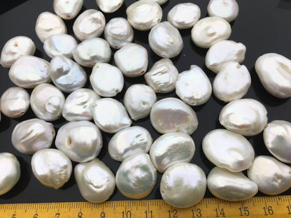 AAA White big Baroque Pearl necklace, Leather Pearl Choker, Pearl Leather Necklace, White Freshwater pearl, Black Leather Pearl necklace, Le1-081