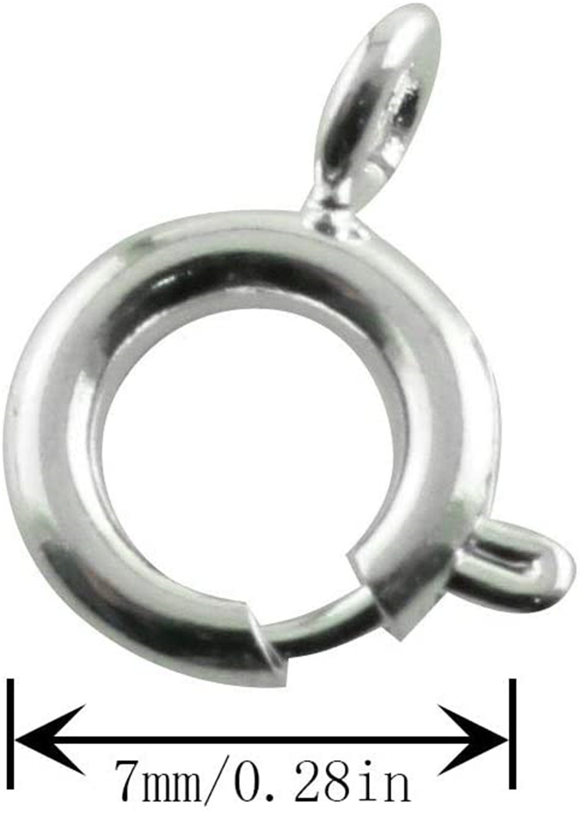 5pcs 7mmx11.5mm Sterling Silver Clasp Spring Ring clasp Closed Loop clasp,White yellow Rose Gold clasp,ASL-CL-001