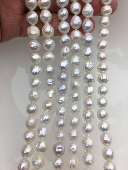 AA+ 8-10mm white baroque drop Edison Freshwater Pearl,ED10-2A-2-41