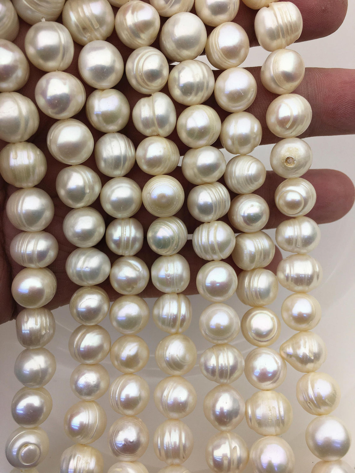 AA 10.3-11.3mm white circle ring potato freshwater pearls,CR11-2A-1