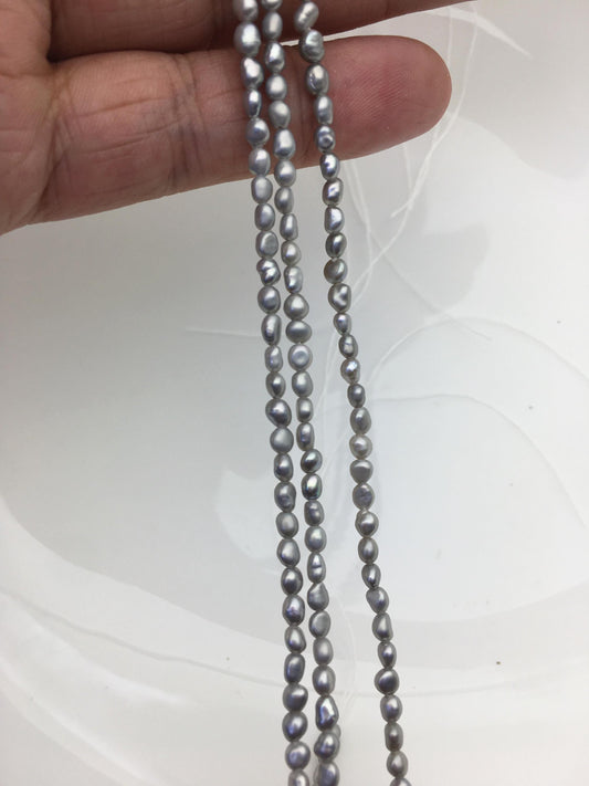 3 strands AA+ 2.5-3mm gray nugget seed pearls, irregular nugget freshwater pearl strand, cheap price, pearl factory china, LM2-T1