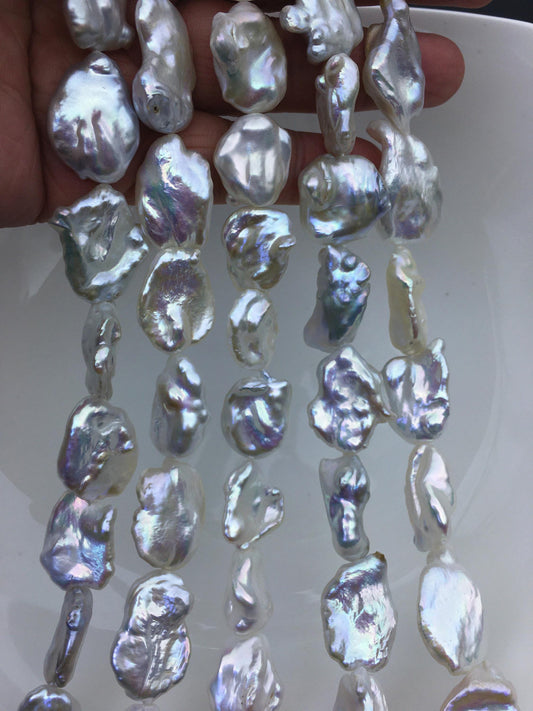 AA+ 16-18mm big white keshi Freshwater Pearl,ZS-200-6