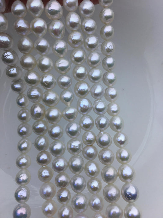 AA+ 8-10mm white baroque drop Edison Freshwater Pearl,ED10-2A-2-56