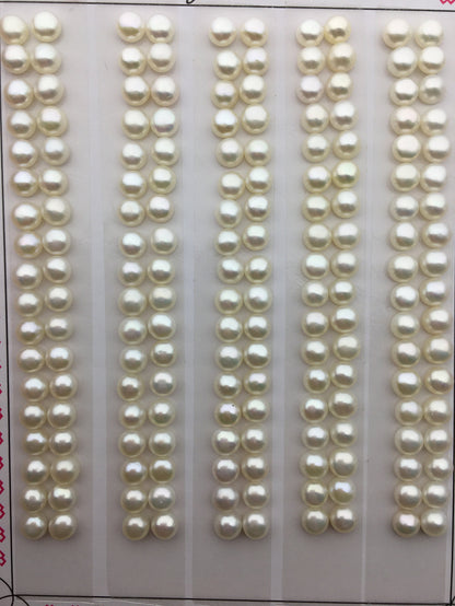 AAA 4.5-5mm Seed White button round pearls pairs, loose pearl beads, pearl earring, pearl stud, pearl earring stud supply, BTN4-4A-1-2