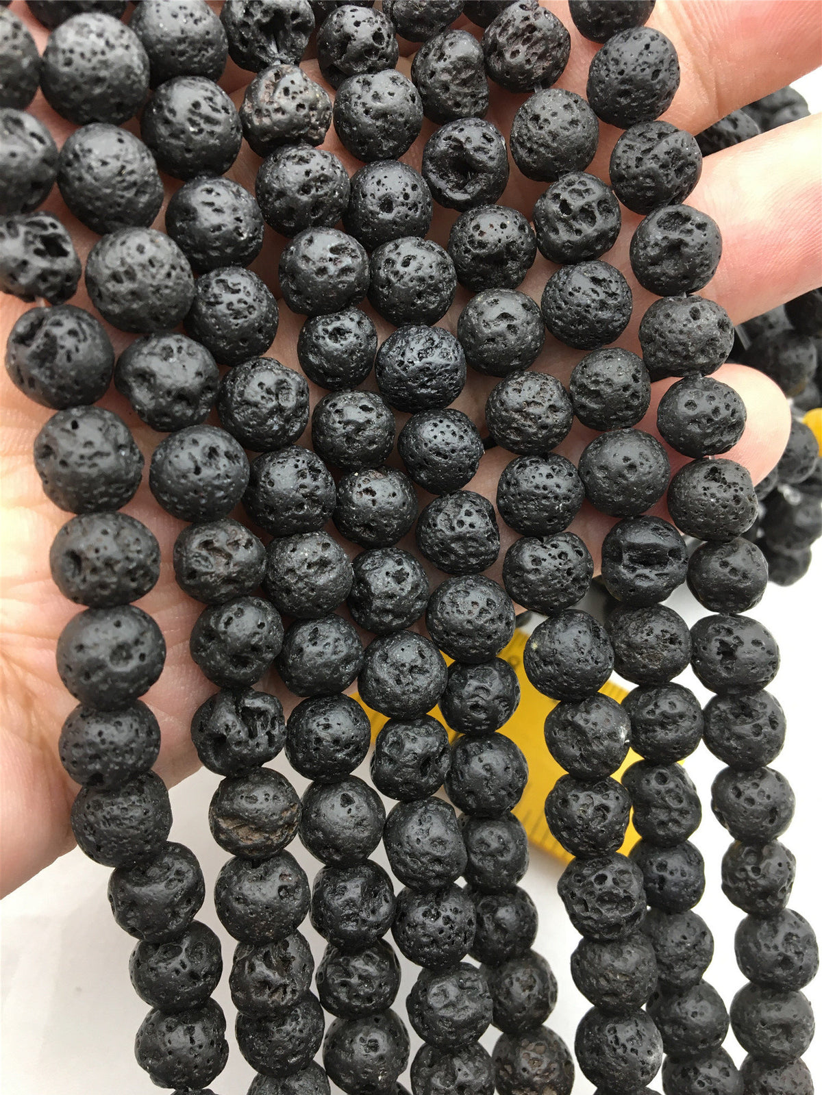 black volcano lava 4mm 6mm 8mm round beads 15.5'' Long Per Strand Size wholesale Gemstones,G13-OTH-4