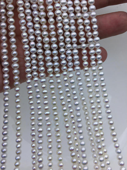 AAA 4-4.5mm white potato pearls,4mm tiny pearl,for pearl necklace,for pearl earrings,Wedding Bride,CR4-3A-3