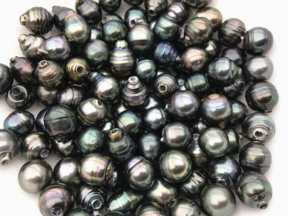 Real Green Tahitian pearl bracelet, High Luster pearl, Pearl Leather bracelet, Taitian pearl bracelet, Black Leather Pearl bracelet, Le10-002