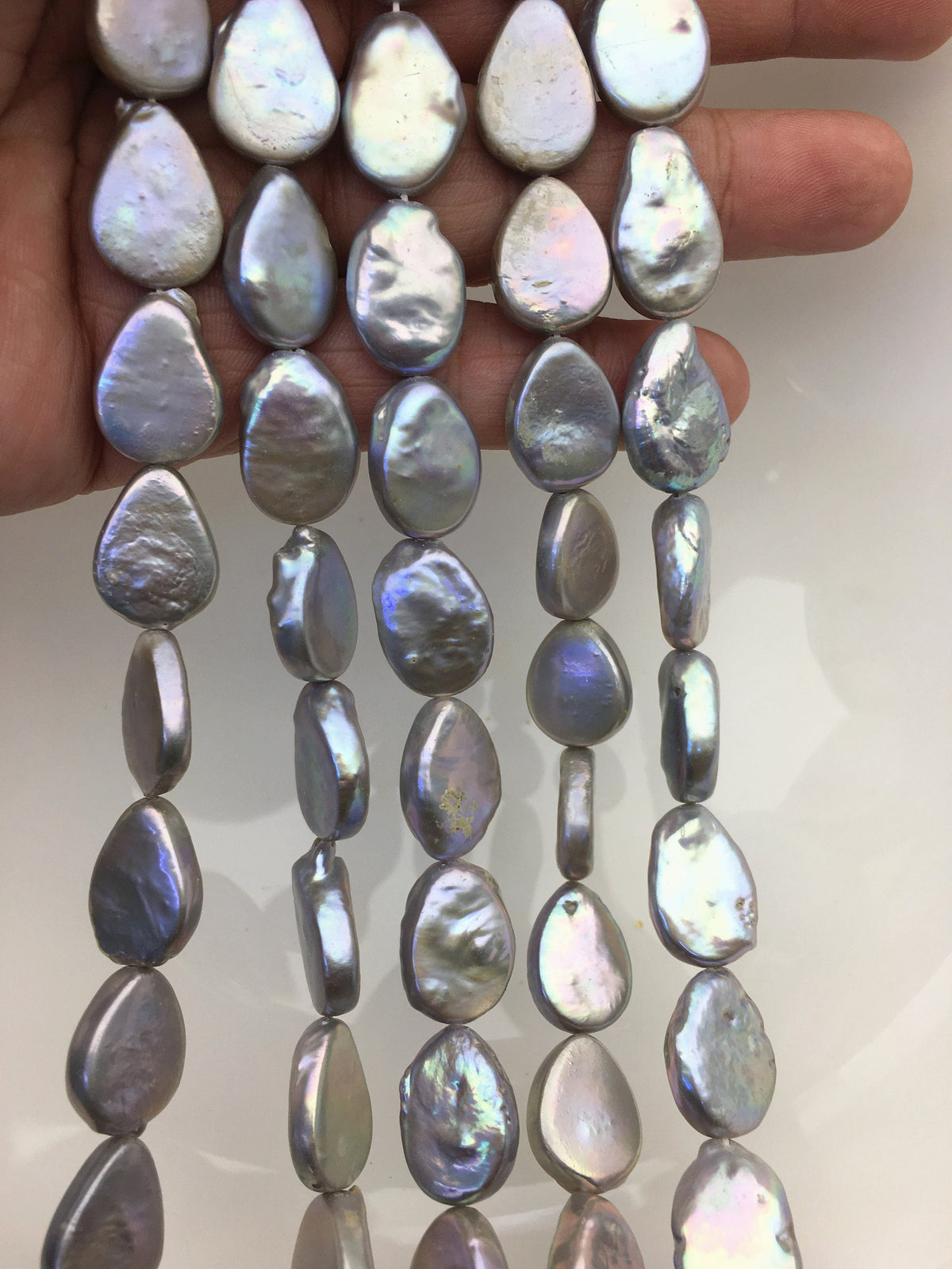 AA 13-14mm Gray Drop Coin freshwater pearls,diy bead,flat round pearl bead,ZS-T49