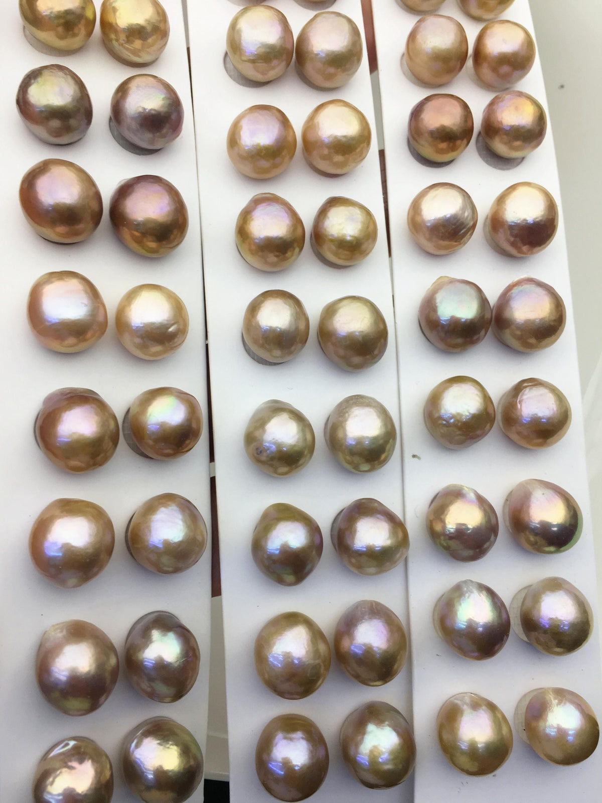 5pairs AAA 12-13mm Natural Rainbow baroque drop edison freshwater pearl Pair,no hole,ED11-3A-2-7