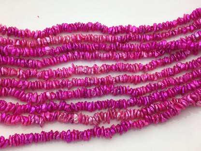 AAA 5-6mm red Keshi pearls,Center drilled,ZS-128-40