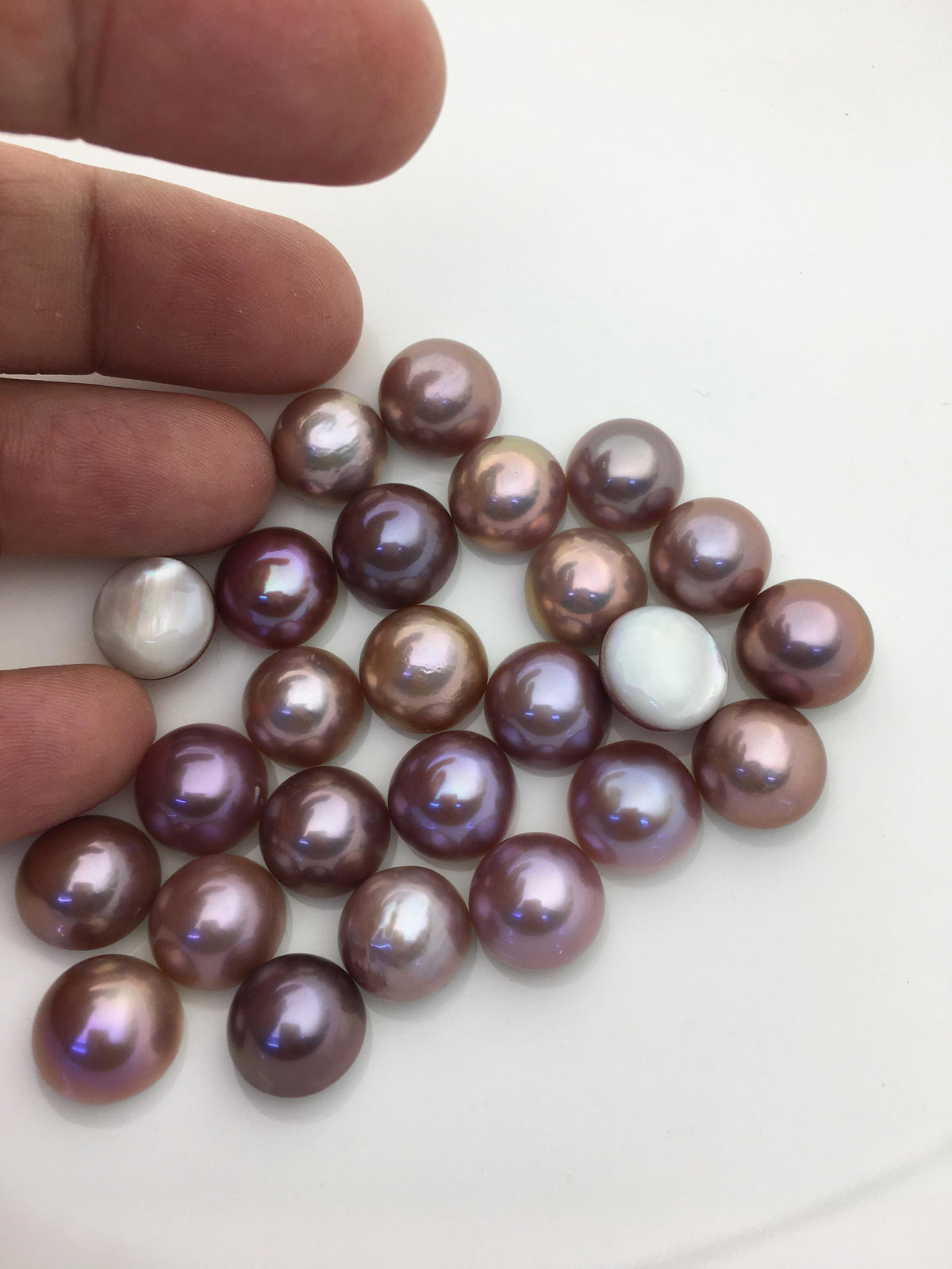 25pcs AAA 12-13mm Baroque Mabe Natural Purple Rainbow Freshwater Pearls,no hole,MB-T55