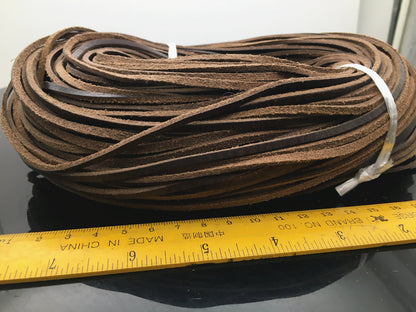 3mmx2mm Flat crazy-horse Oil Leather Cord, Soft Leather, Select Length, pull-up leather, Wholesale, Distressed Matte Finish, LC3-208