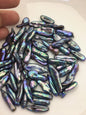 53pcs AA+ 6-12mm black blue biwa keshi Freshwater Pearls, no hole,ZS-80-1-31
