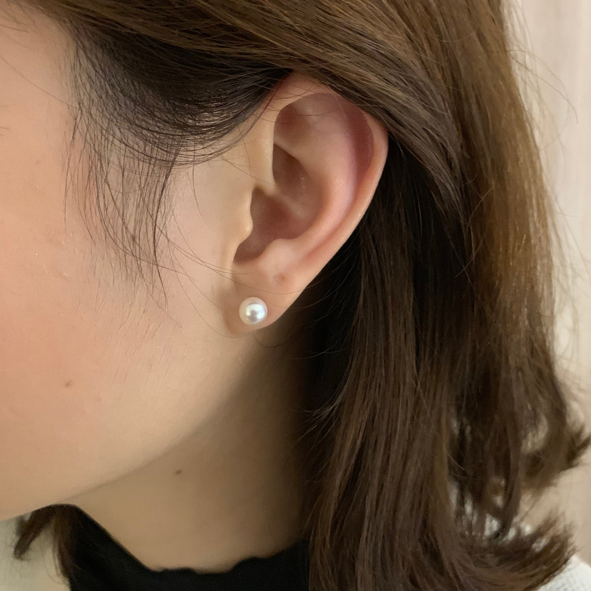AAA+ 14k goldfilled 6.5-7mm White Round pearl stud earrings, 18k Gold-Bridal Earrings-Wedding Jewelry-Birthday gift, SE3-147