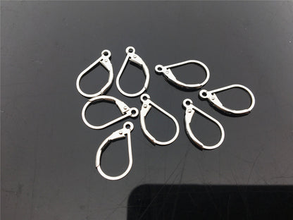 925 sterling silver ear hook with loop, leverback earrings hooks, Euro earwires, hooks findings, DIY earrings jewelry, ASL-ER-011
