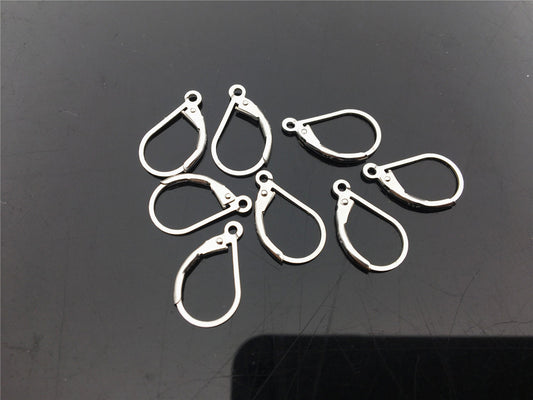 925 sterling silver ear hook with loop, leverback earrings hooks, Euro earwires, hooks findings, DIY earrings jewelry, ASL-ER-011