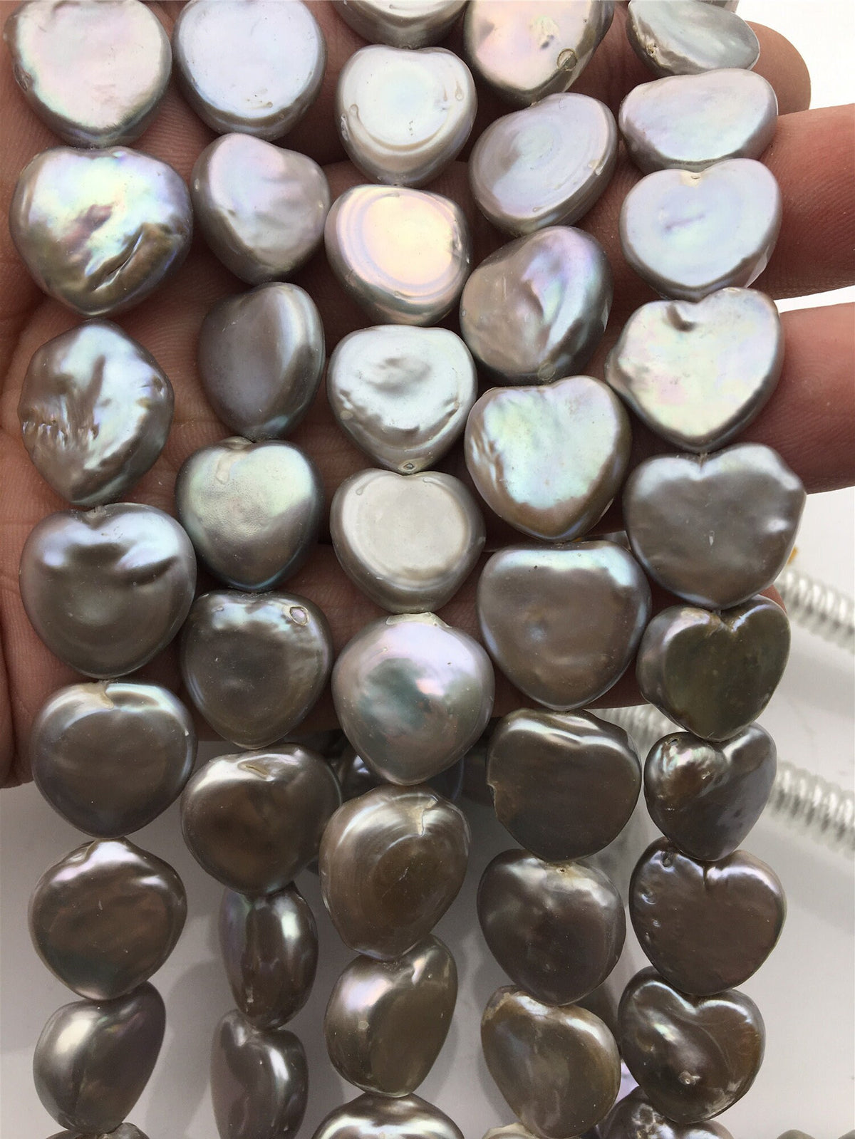 AA+ 15-17mm Gray heart Shape Freshwater Pearl,one full strand,wholesale,ZS-103-30