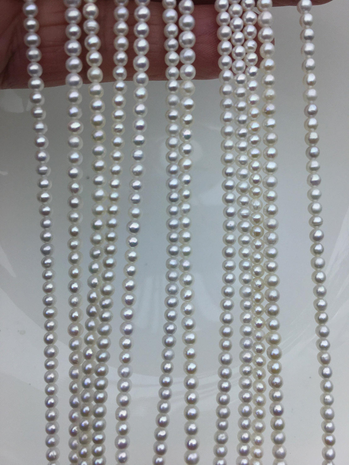 AA+ 3-3.5mm white near round freshwater pearls,CR3-2A-5