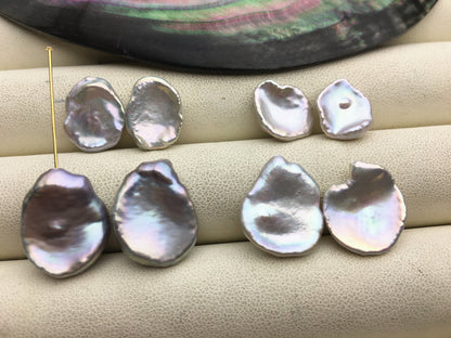 1 pair AAA 11-18mm gray long keshi pearls Pair, for make dangle earrings, baroque pearl, loose pearl beads, very high luster, ZS-127-62-13