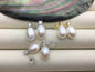 AAA 9mm White rice pearl cz stud earrings,zircon S925 Sterling Silver pearl earrings,pearl for women for girl,SE3-058