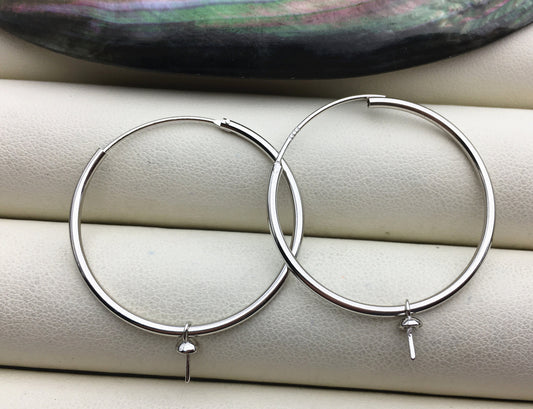 1 pc 1.2'' 925 sterling silver ear hook with loop,hooks findings , DIY earrings jewelry,ASL-ER-023
