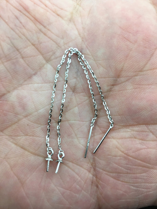 2 pairs 3 inches Tassel S925 Sterling Silver dangle earrings,DIY,wholesale,ASL-ER-004