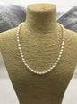 AAA 16+2'' 5.5-6mm white oval freshwater Pearl necklace, genuine freshwater Pearl necklace, Natural Pearl Necklace, NPN1-080