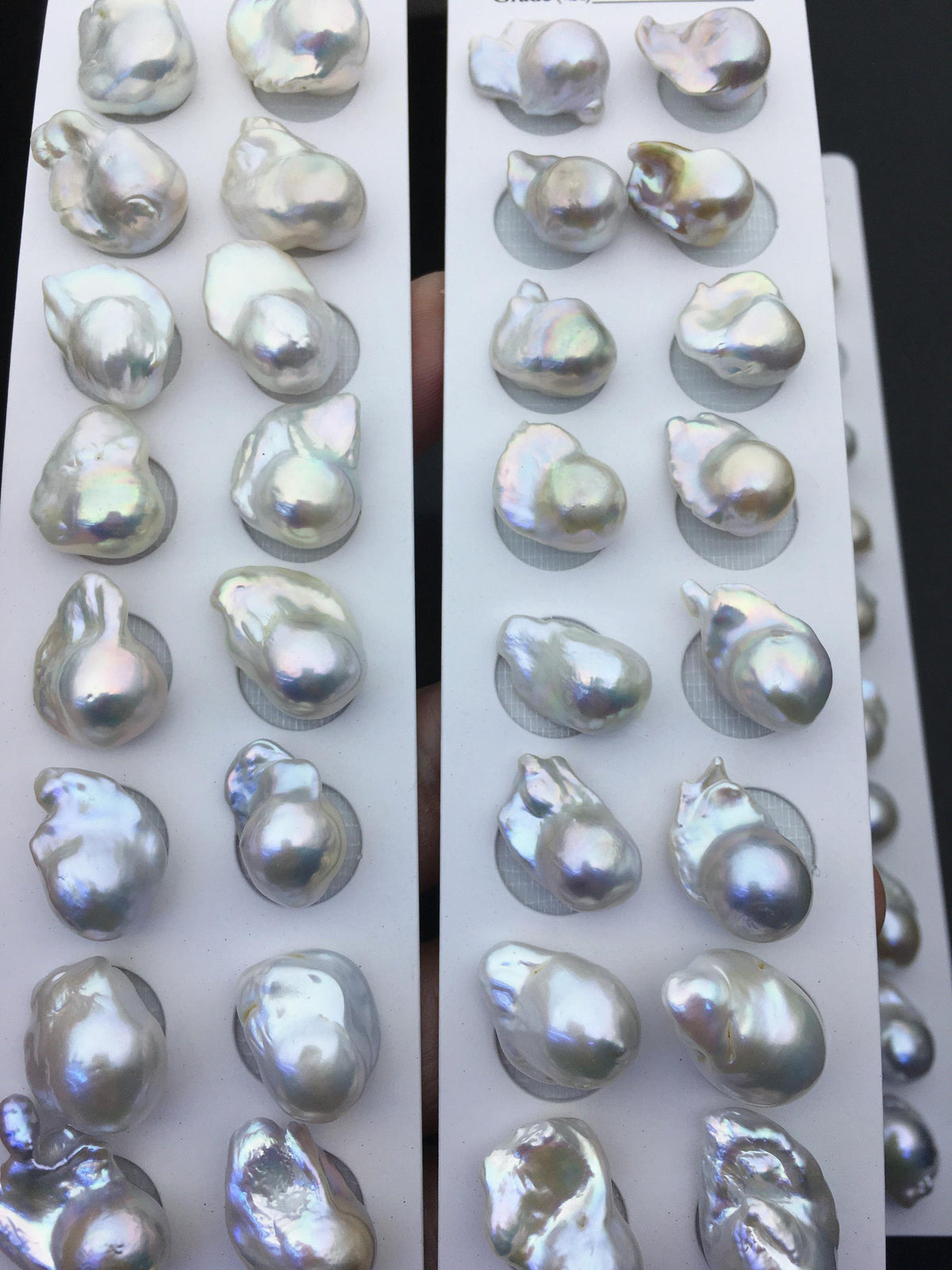 10 pairs AA+ 12-15mm White Flame ball Pearl Pairs-no hole-large Baroque freshwater pearl pairs,FL15-3A-8-3