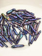 63pcs AAA 3-7mm black blue biwa keshi Freshwater Pearls, through hole,ZS-80-1-30