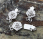 9mm Two Rows 925 sterling silver flower clasp, 2 strand clasp, push-in pearl clasp, necklace clasp, fashion jewelry findings, ASL-CL-012