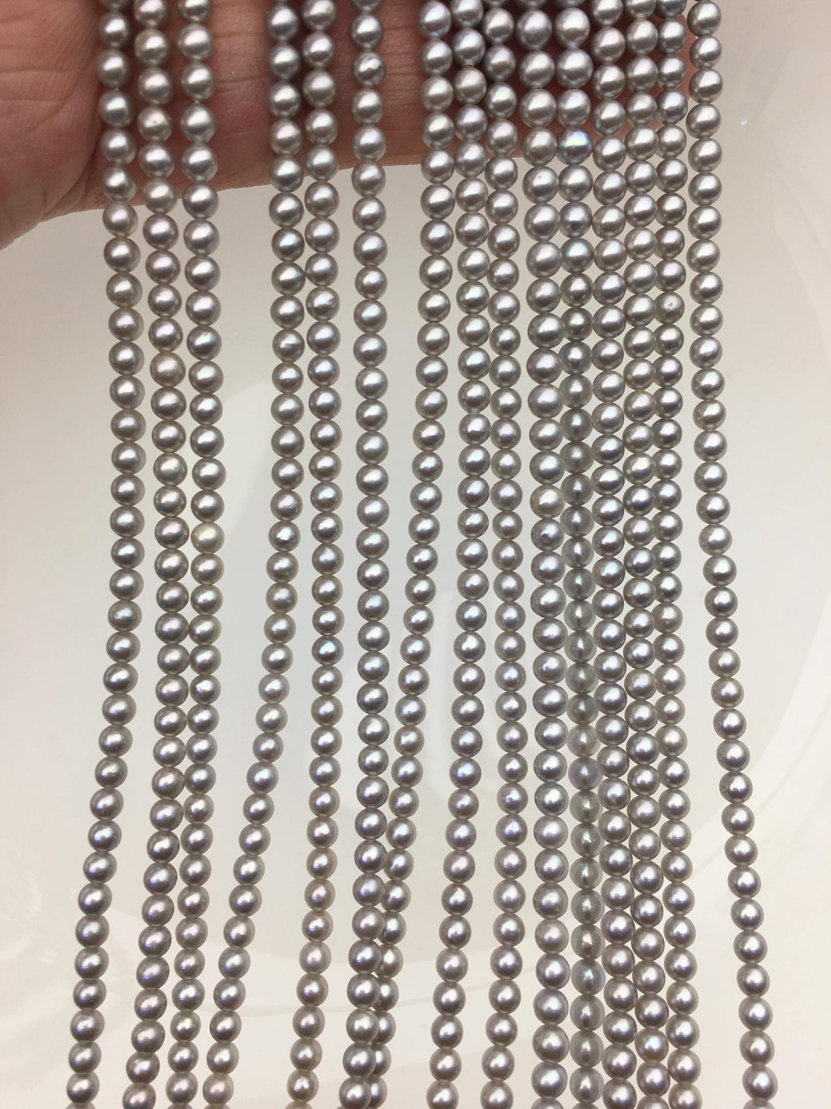 AA+ 3-3.5mm Gray round freshwater pearls,RP3-T7