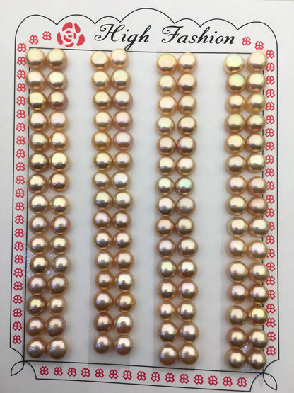 15 pairs AAA 5.5-6mm natural rainbow button round freshwater pearl, WHOLESALE, design for earrings, design for stud earrings, BTN5-T7