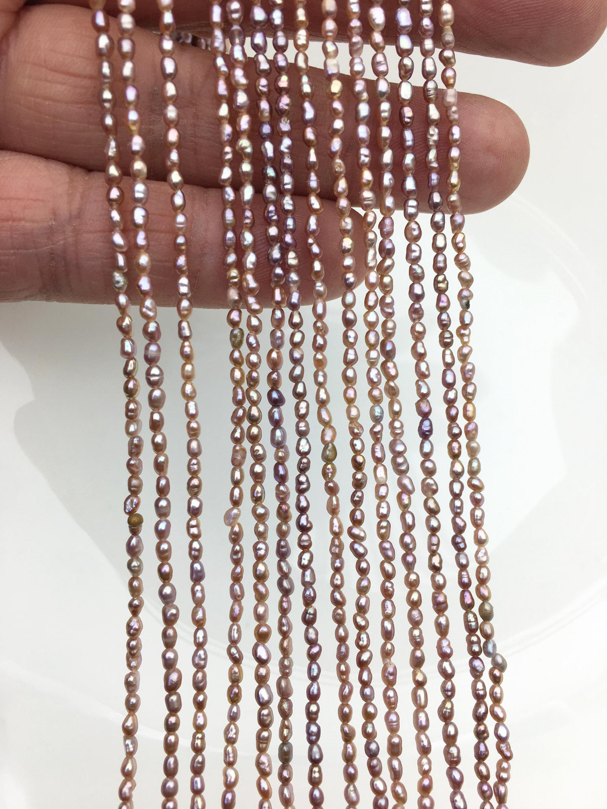 AA+ 2-2.2mm purple rice pearls, full strand, oval loose pearl beads, diy pearl, genuine pearl, Cultured pearl, diy pearl beads, LR2-2A-6