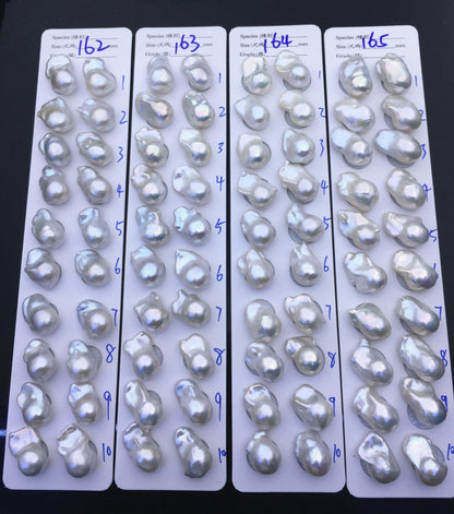 AAA 13-15x18-22mm White Flame ball Pearl Pairs - large Baroque freshwater pearl pairs,top half hole,FL15-3A-8-68