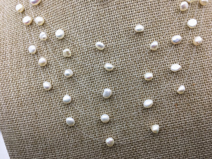 AAA 6-7mm floating necklace,illusion necklace,multistrand necklace,multistrand necklace,peach pearl necklace,NPN3-002