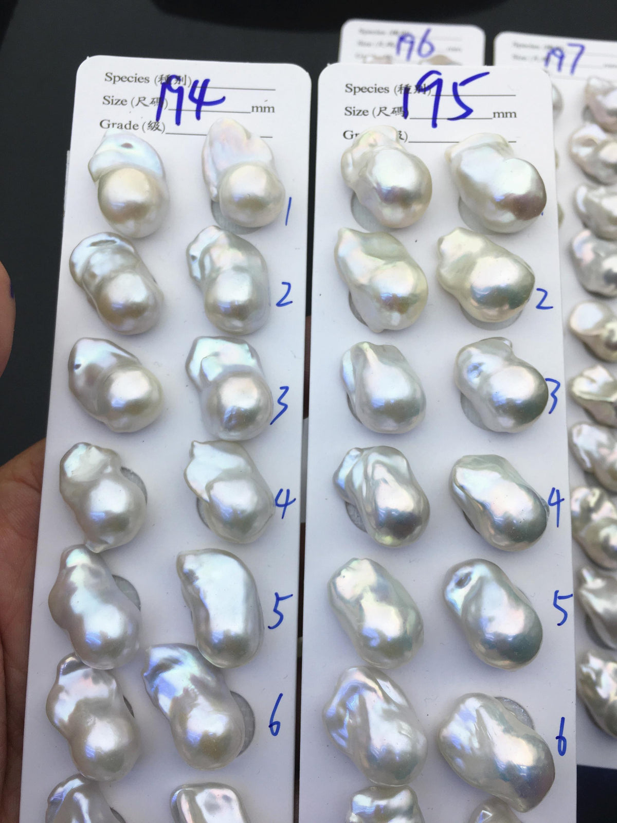 AAA 13-15x18-22mm White Flame ball Pearl Pairs - large Baroque freshwater pearl pairs,top half hole,FL15-3A-8-76