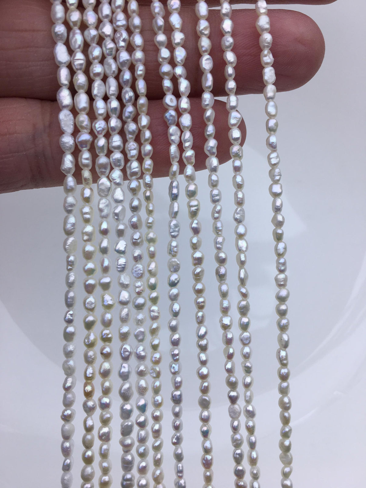 AA 2.5-3mm white nugget seed pearls,irregular nugget freshwater pearl strand,cheap price,pearl factory china,LM2-T3