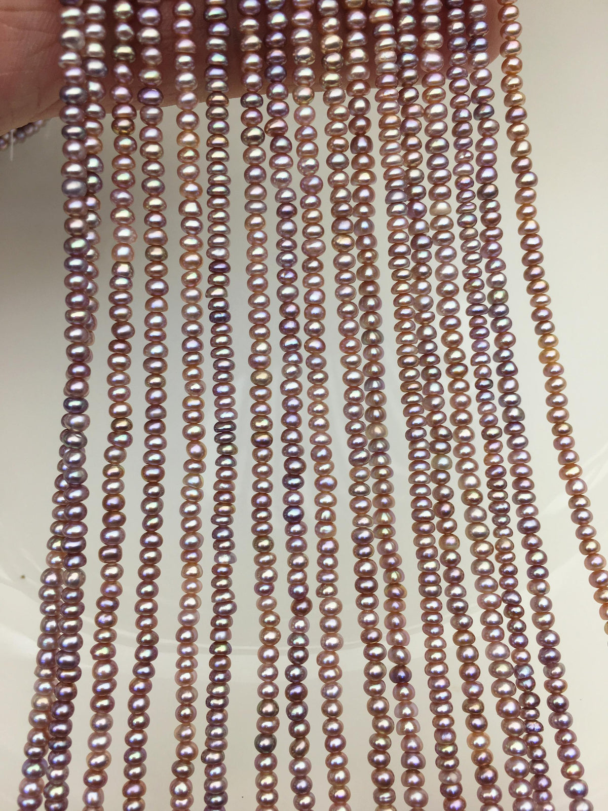 AAA 3-3.5mm purple tiny button potato freshwater pearls,Rondelle pearl Beads,loose strands,SM3-T2