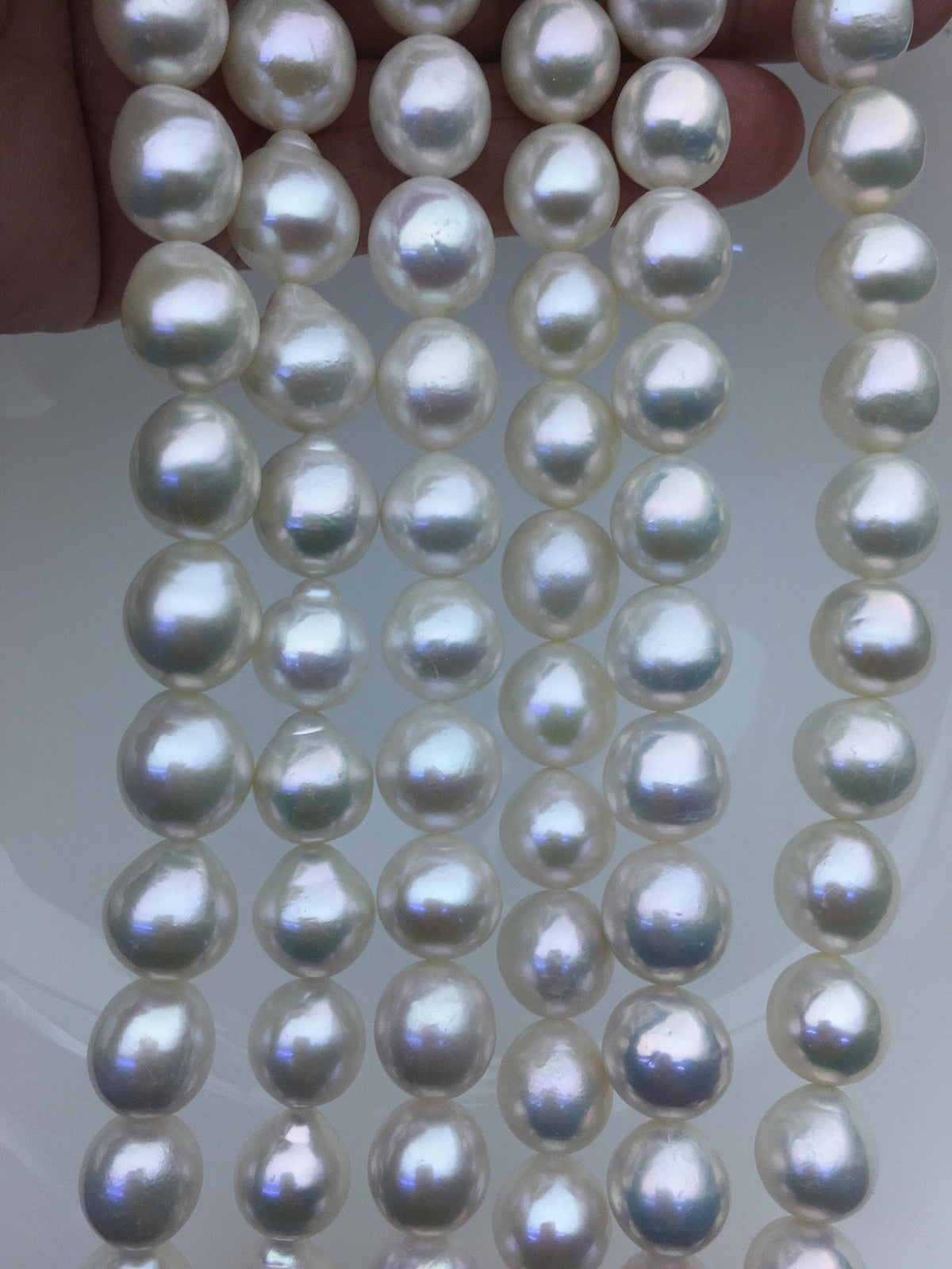 AAA 11-13mm white oval near round freshwater pearls, loose pearl beads, round pearl string, pearl necklace DIY jewelry material, RP12-2A-5