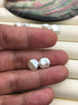 1 pair AAA+ 10-11mm White keshi pearls Pair, half hole for stud earrings, baroque pearl, loose pearl beads, very high luster, ZS-127-62-20