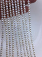 AA 4-4.5mm white thick skin near round potato freshwater pearls, white round pearl, full strand, round pearl strands, pearl wholesale, RP4-T2