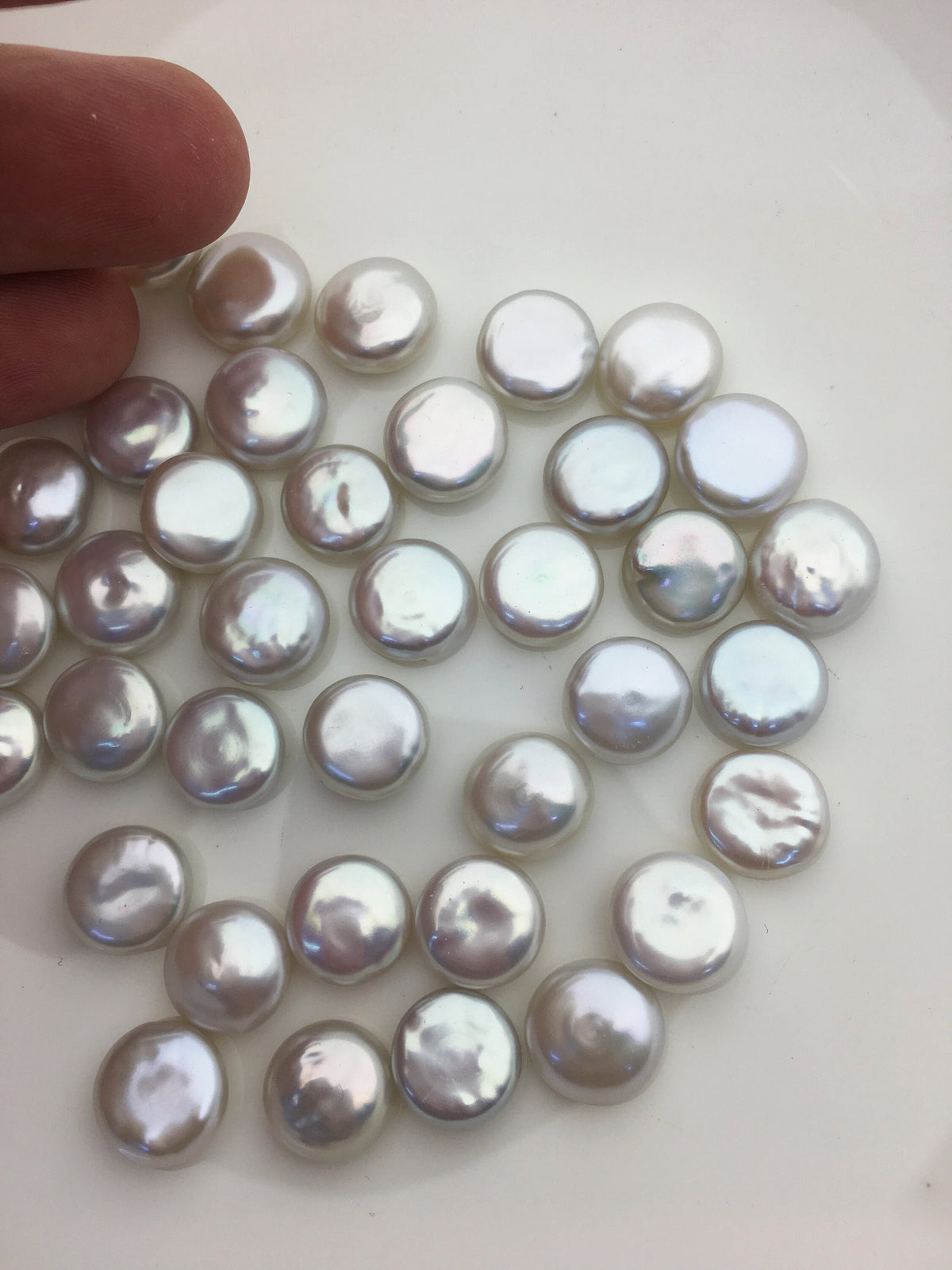 5pcs AAA 12-13mm white coin freshwater pearls, flat pearl bead strings,flat round pearls,COIN12-3A-1