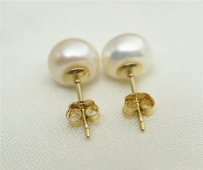SELECT SIZE-One pair white/Ivory pearl earrings, Christmas, Ivory Pearl studs, 14k gold filled, SE1-006