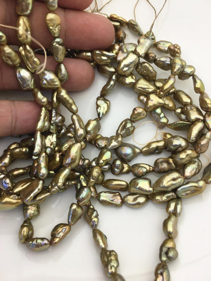 AA+ 7-8mm brown Keshi Pearl Necklace,Genuine Fresh Water Pearl,Wedding Necklace,Mothers Day,ZS-80-10-26