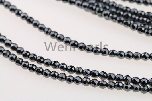 Hematite,3mm Faceted Round,AAA Quality,130pcs,15.5 inches,G50-R3-001